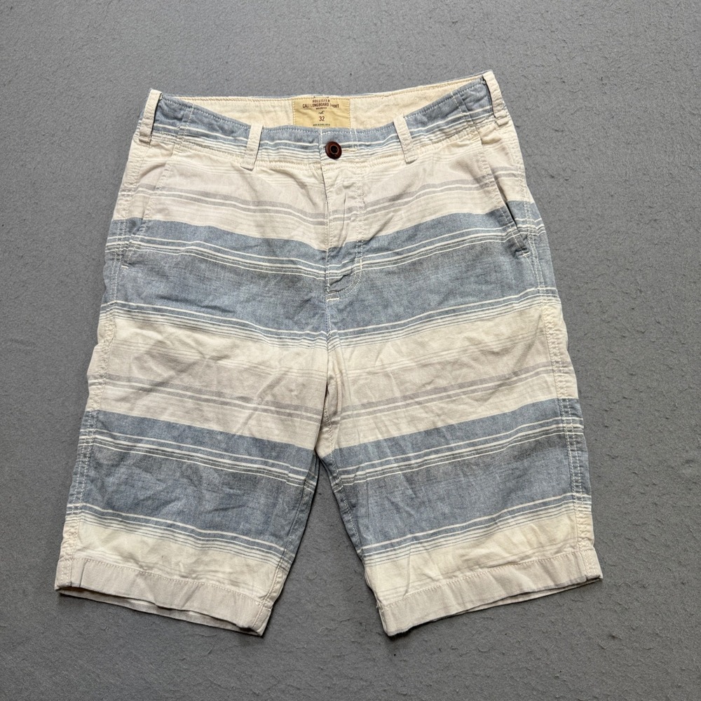 Hollister Cali Longboard Shorts Men's 32 Blue Striped Epic Flex Summer Stretch